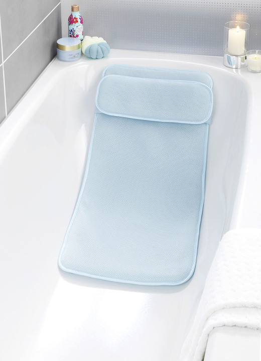 - Badewannenmatte & Kissen aus 3D-Mesh-Gewebe, in Farbe BLAU Ansicht 1