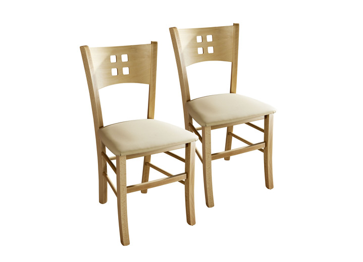 Stühle & Sitzbänke - Kombistarke Stühle, Set 2er, in Farbe BUCHE-CREME Ansicht 1