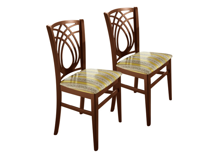 Stilmöbel - Stühle mit gestreiftem Bezug, in Farbe GELB Ansicht 1