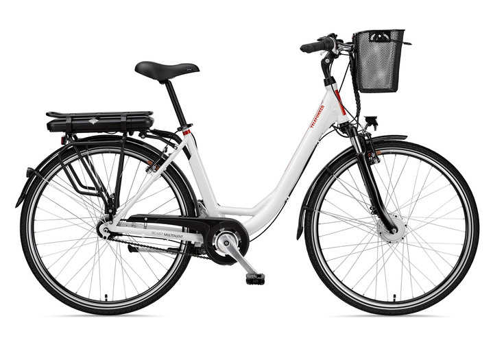 Akku-Zweiräder - City-E-Bike mit Komfort-Ausstattung, in Farbe WEISS Ansicht 1