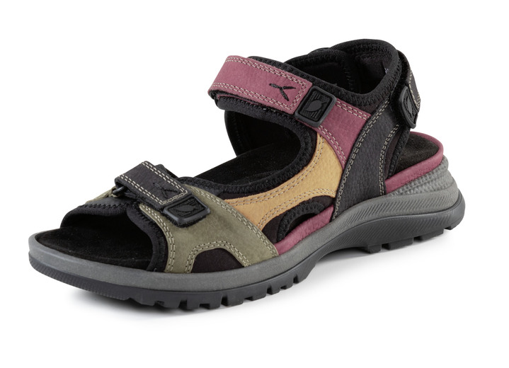 Sandaletten & Pantoletten - Waldläufer Sandale aus Nubukleder und schwarzem Textilmaterial, in Größe 4 1/2 bis 9, in Farbe SCHWARZ-BUNT Ansicht 1