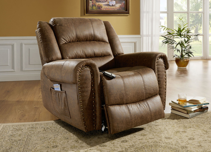 TV-Sessel / Relax-Sessel - Relaxsessel mit Aufstehhilfe und Fernbedienung, in Farbe COGNAC Ansicht 1