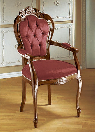 Stühle & Sitzbänke - Elegante Esszimmer-Stühle oder Sessel, in Farbe ROT/NUSSBAUM, in Ausführung Sessel Ansicht 1