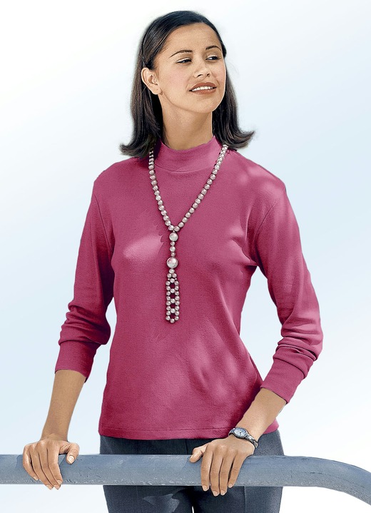 Langarm - Flottes Shirt in 16 Farben Langarm - Flottes Shirt in 16 Farben, in Größe 034 bis 052, in Farbe BROMBEERE