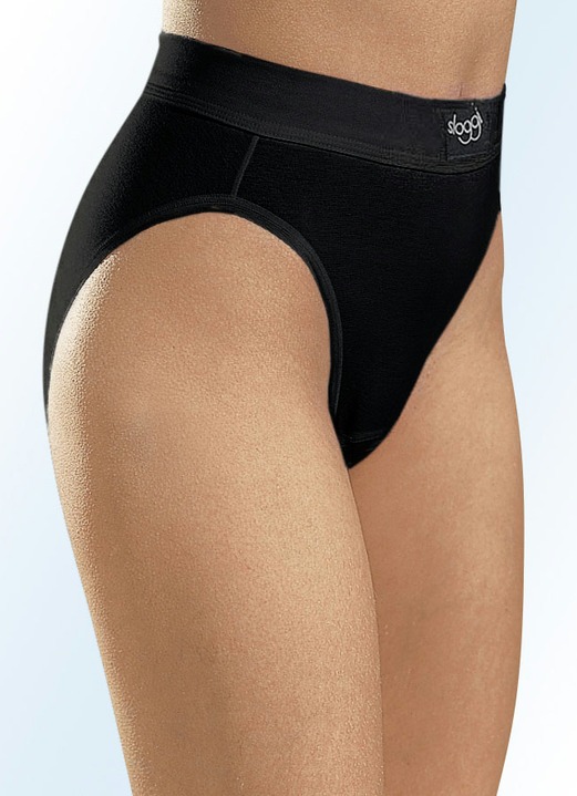 Slips - Sloggi Zweierpack Taillen-Mini-Slips, in Größe 038 bis 048, in Farbe SCHWARZ Ansicht 1