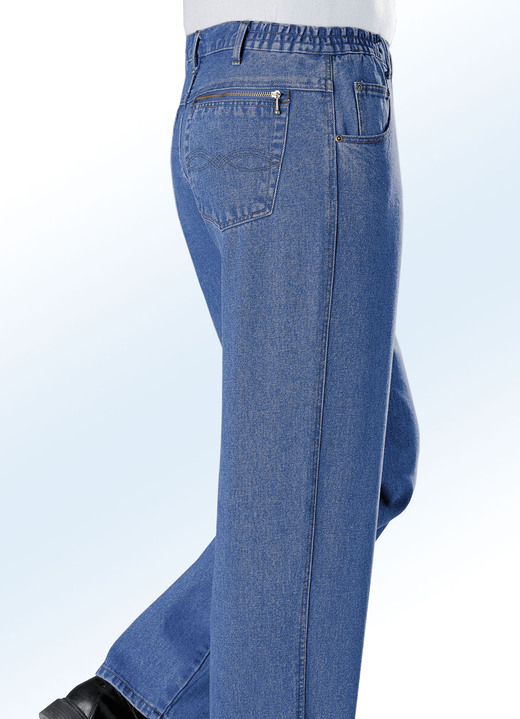 Jeans - Jeans mit Dehnbundeinsätzen in 3 Farben, in Größe 024 bis 062, in Farbe HELLJEANS Ansicht 1