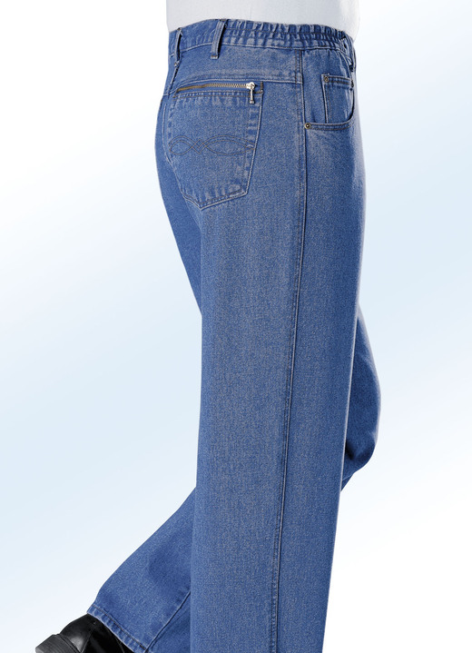 Jeans - Jeans mit Dehnbundeinsätzen in 3 Farben, in Größe 024 bis 062, in Farbe HELLJEANS Ansicht 1