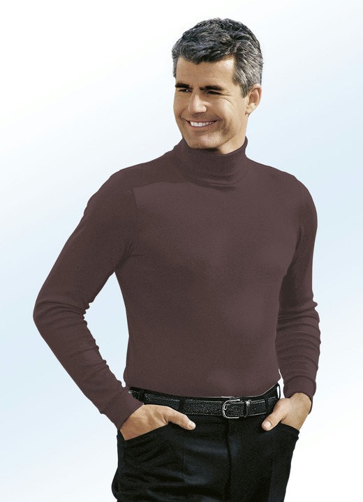 Shirts & Sweatshirts - Tragangenehmer Rolli in 9 Farben, in Größe 046 bis 062, in Farbe SCHOKOBRAUN Ansicht 1