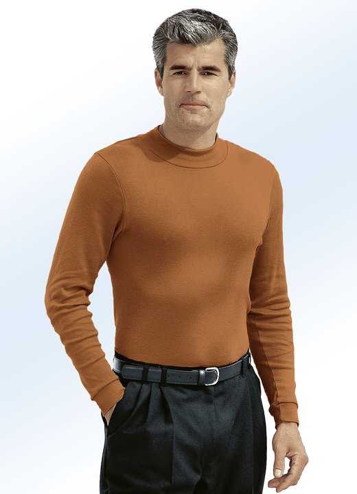 Shirts & Sweatshirts - Tragangenehmes Shirt in 9 Farben, in Größe 046 bis 062, in Farbe COGNAC Ansicht 1