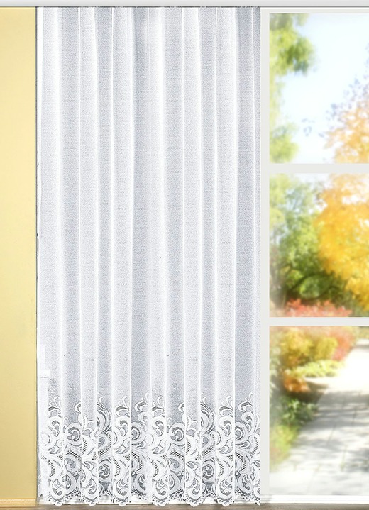 Klassisch - Lang-Store, auch für die Balkontür geeignet, in Größe 217 (H220xB300 cm) bis 301 (H245xB750 cm), in Farbe WEISS Ansicht 1