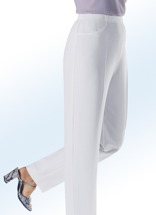 Hosen in Schlupfform - Hose mit praktischen Seitentaschen Hosen in Schlupfform - Hose mit praktischen Seitentaschen , in Größe 019 bis 054, in Farbe WEISS