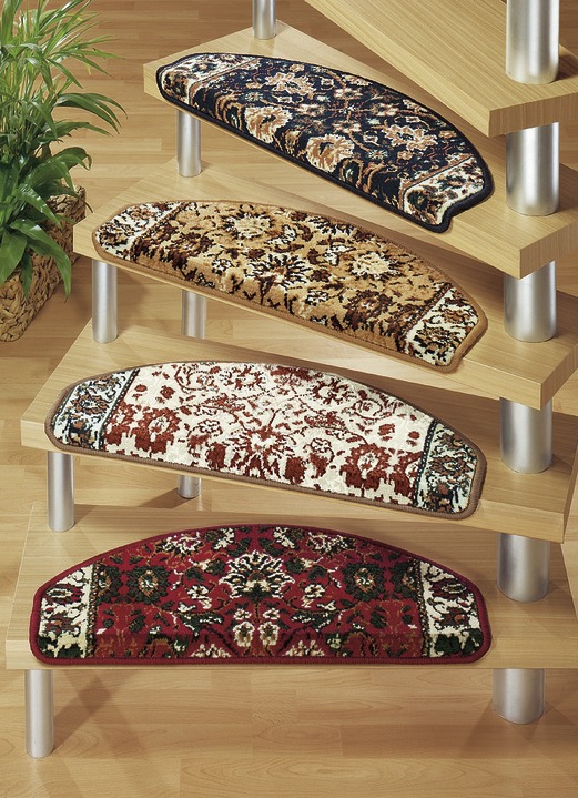 Läufer & Stufenmatten - Florale Stufenmatten, in Größe 151 (2er-Pack) bis 325 (15er-Pack), in Farbe CREME