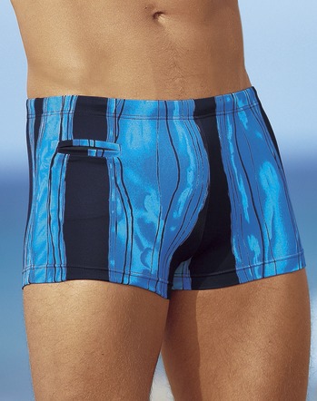 Badehose in Kastenform mit Reißverschlusstasche