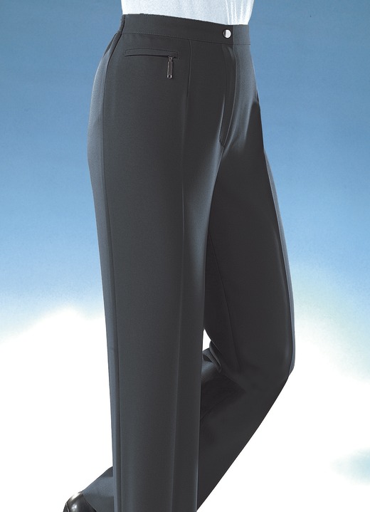 Damenmode - Komforthose mit 4 cm weiterem Bundumfang, in Größe 019 bis 054, in Farbe DUNKELGRAU MEL. Ansicht 1