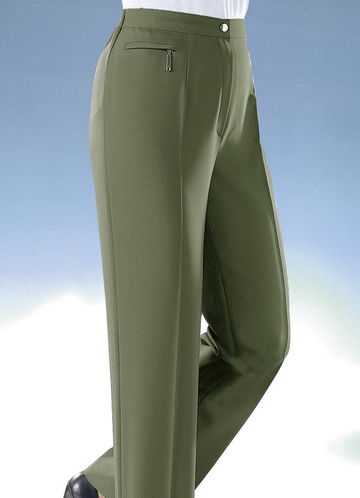 Hosen - Komforthose mit 4 cm weiterem Bundumfang in 9 Farben, in Größe 019 bis 054, in Farbe OLIV Ansicht 1