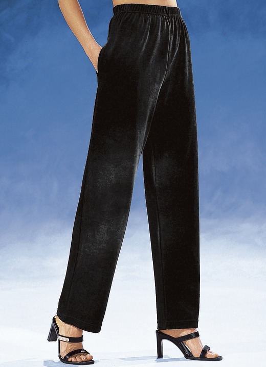 Freizeithosen - Hose mit komfortablem Dehnbund , in Größe 018 bis 060, in Farbe SCHWARZ Ansicht 1