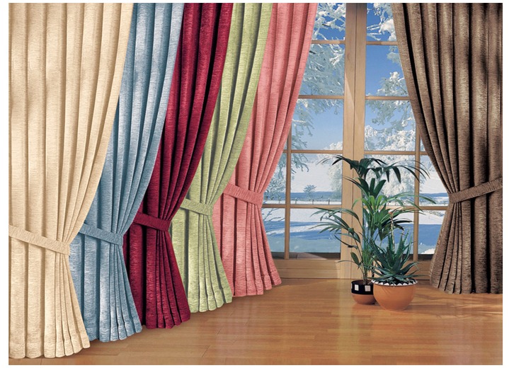 Klassisch - Fensterdekoration in verschiedenen Farben und Ausführungen, in Größe 750 (Übergardinen-Garnitur, H150xB115 cm) bis 899 (2er-Pack Raffhalter, 60 cm), in Farbe TERRA Ansicht 1