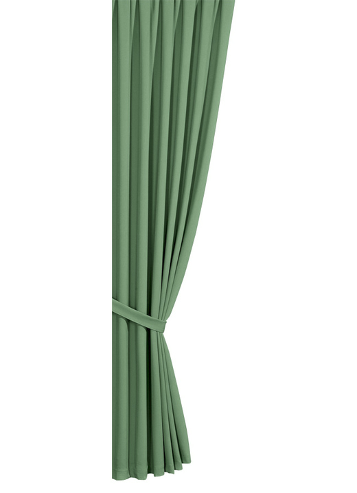 Klassisch - Pflegeleichte Energiespar-Verdunkelungs-Schals, in Größe 119 (H150xB140 cm) bis 271 (H245xB140 cm), in Farbe GRÜN, in Ausführung mit Schlaufen Ansicht 1