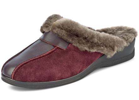 Pantoffel in 3 Farben mit echtem Lammfellfutter