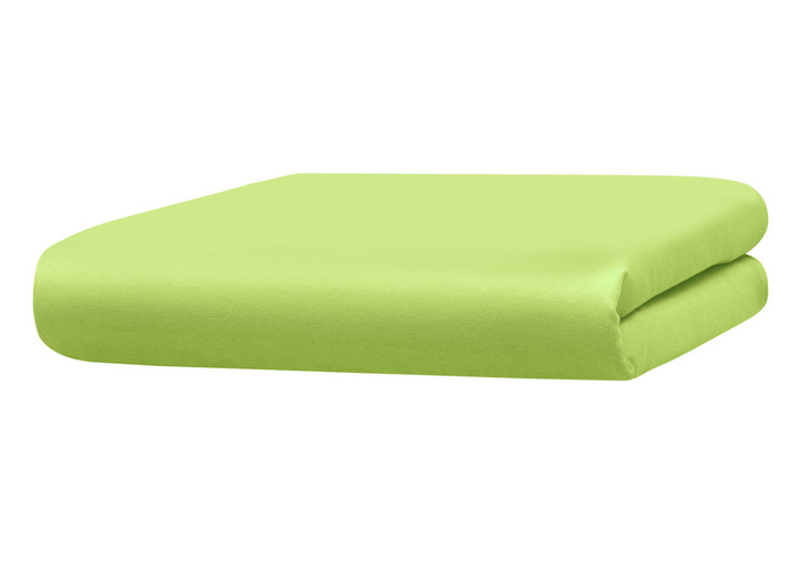 Spannbetttücher - Hochwertiges und flauschiges Spannbetttuch in 2 Qualitäten, in Größe 133 (1x 90–100/200 cm) bis 938 (1x 180–200/200 cm), in Farbe APFELGRÜN Ansicht 1