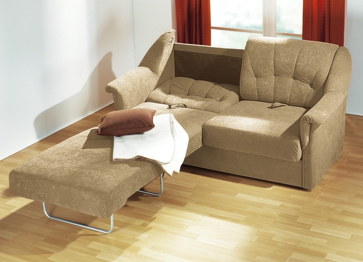 Klassische Möbel - Verwandlungssofa mit hochwertiger Schaumstoff-Polsterung, in Farbe CREME Ansicht 1