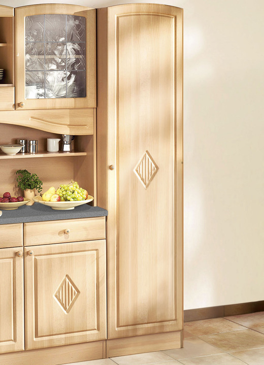 Küchenmöbel - Küchenprogramm mit profilierter Front, in Farbe BUCHE, in Ausführung Seitenschrank Ansicht 1