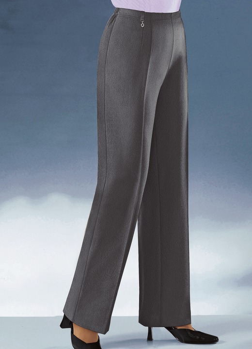 Hosen - Hose mit modisch ausgestellter Fußweite, in Größe 019 bis 096, in Farbe M''GRAU MEL. Ansicht 1