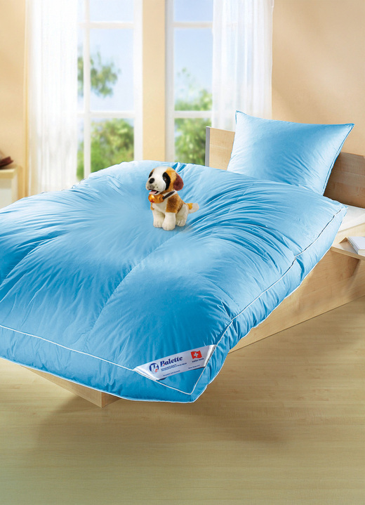 Bettwaren - Ballonbett in Kassettenform von Balette, in Größe 103 (Decke, 135/200 cm) bis 403 (4-teiliges Sparset), in Farbe BLAU, in Ausführung Warm Ansicht 1