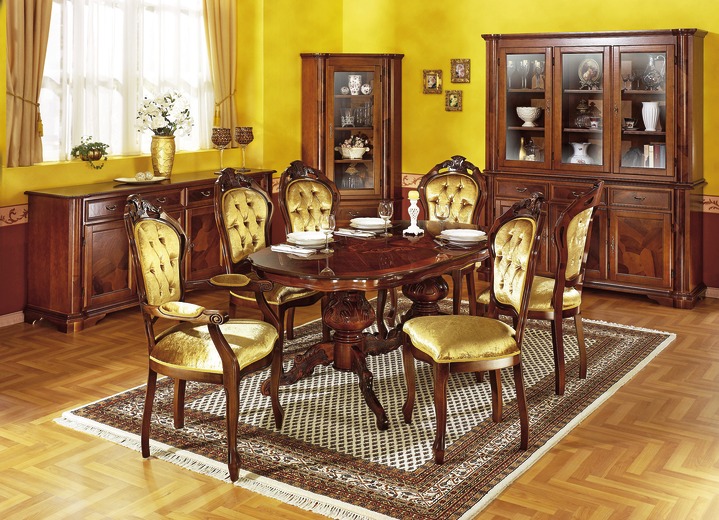 Stilmöbel - Esszimmer-Möbel mit Wurzelholzfurnier, in Farbe KIRSCHBAUM, in Ausführung Anrichte, 3-türig Ansicht 1