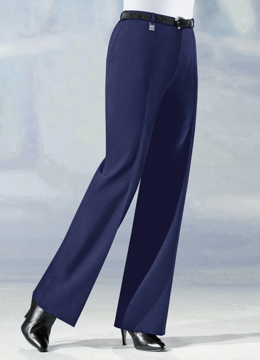 Hosen - Hose in angesagter Marlene-Form, in Größe 019 bis 096, in Farbe MARINE Ansicht 1