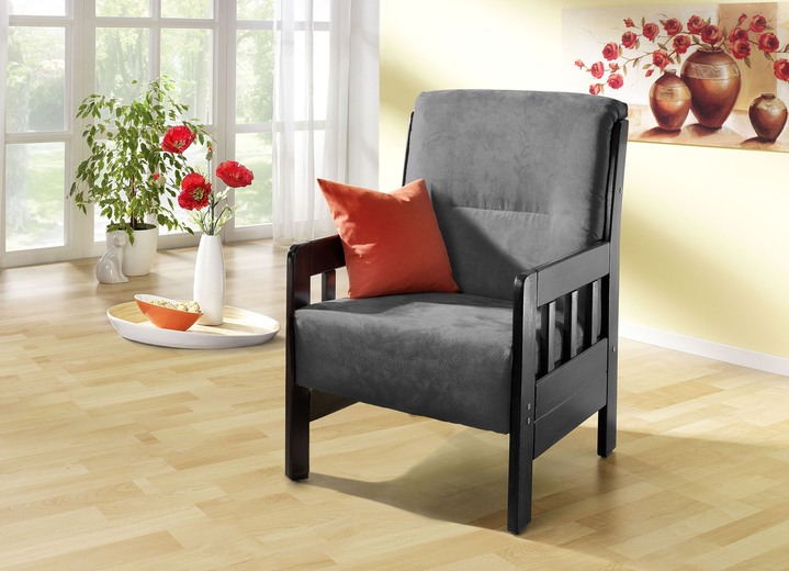 Sessel - Sessel aus massiver Kiefer, in Farbe ANTHRAZIT, in Ausführung Sessel Ansicht 1