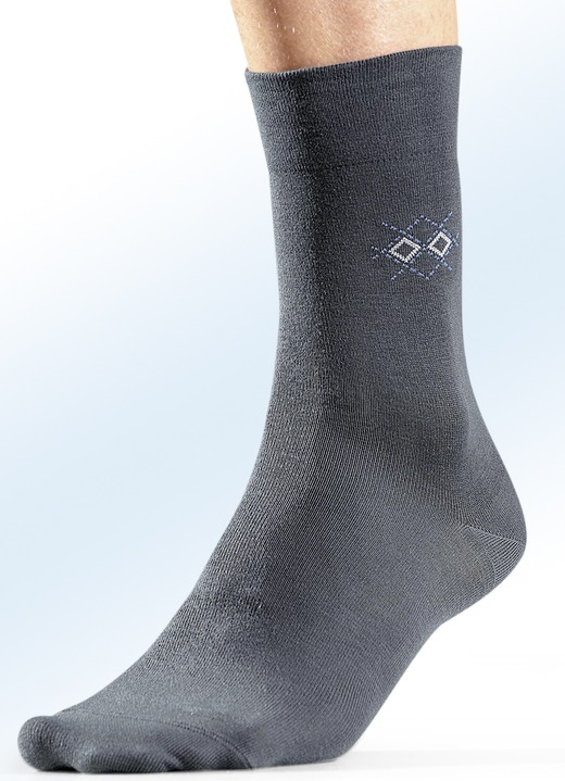 Strümpfe - Rogo Viererpack Socken, in Größe Gr: 1 (Schuhgröße 39-42) bis Gr: 2 (Schuhgröße 43-46), in Farbe 1x GRAFIT, 1x ANTHRAZIT,  1x TAUPE, 1x SCHWARZ