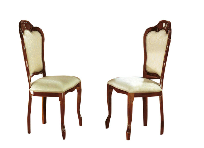 - Esszimmer-Stühle im 2er-Set, in Farbe NUSSBAUM-CREME, in Ausführung 2er-Set Stühle, NUSSBAUM (Bezug in CREME)