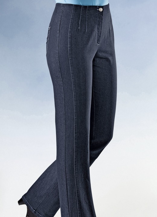 Jeans - Jeans mit angeschnittenem Bund, in Größe 019 bis 096, in Farbe DUNKELBLAU Ansicht 1