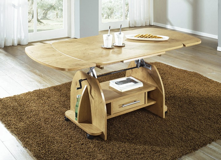 - Couchtisch in verschiedenen Ausführungen, in Farbe WILDEICHE, in Ausführung Höhenverstellbar
