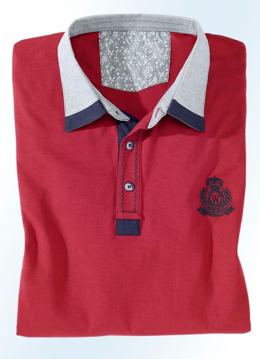 Shirts - Poloshirt in 3 Farben, in Größe 046 bis 062, in Farbe ROT Ansicht 1