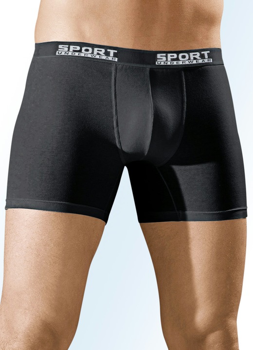 Pants & Boxershorts - Dreierpack Pants mit Elastikbund, uni, in Größe 004 bis 009, in Farbe 3X SCHWARZ Ansicht 1