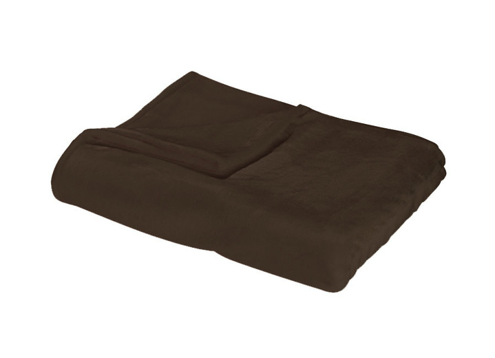 Decken - Schlafdecke und Kissen in samtiger Qualität, in Größe 185 (Schlafdecke, 120x170 cm) bis 905 (2 Kissenbezüge, 40x 40 cm), in Farbe BRAUN Ansicht 1