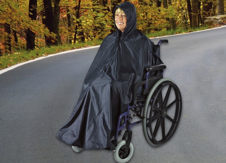 - Rollstuhl-Regencape, in Farbe SCHWARZ/BLAU