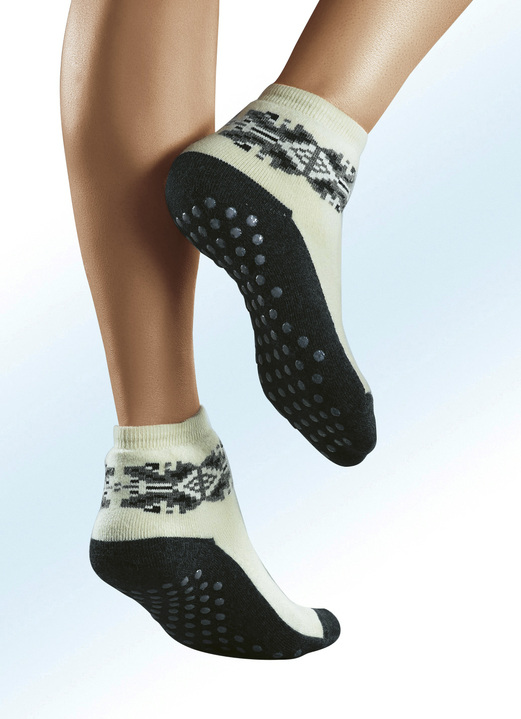 Gesundheitsstrümpfe - Angora-Antirutsch-Socken, in Größe 001 bis 004, in Farbe WEISS