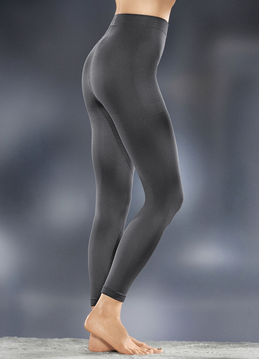 Leggings - Zweierpack Thermo-Leggings innen weich angraut, in Größe L bis XXL, in Farbe 1X ANTHRAZIT, 1X SCHWARZ