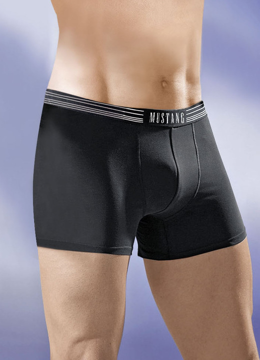 Pants & Boxershorts - Mustang Dreierpack Pants in 2 Farbvarianten, in Größe L (6) bis XXL (8), in Farbe 3X SCHWARZ