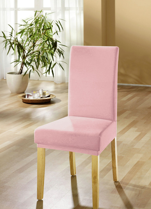 Sessel- & Sofaüberwürfe - Stuhlbezüge für alle gängigen Stuhlformen, in Größe 106 (Stuhlbezug) bis 112 (Stuhlbezug, 2er-Set), in Farbe ROSA Ansicht 1