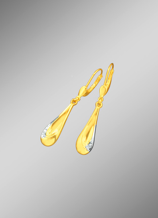 Dekorative Ohrringe in Bicolor. mit Diamanten