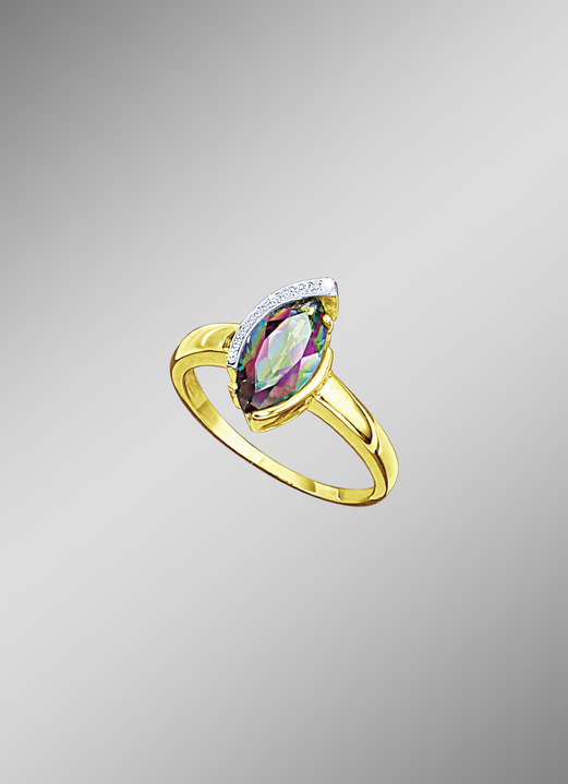 Ringe - Damenring mit Diamant und Mystic-Feuertopas, beh., in Größe 160 bis 220, in Farbe  Ansicht 1