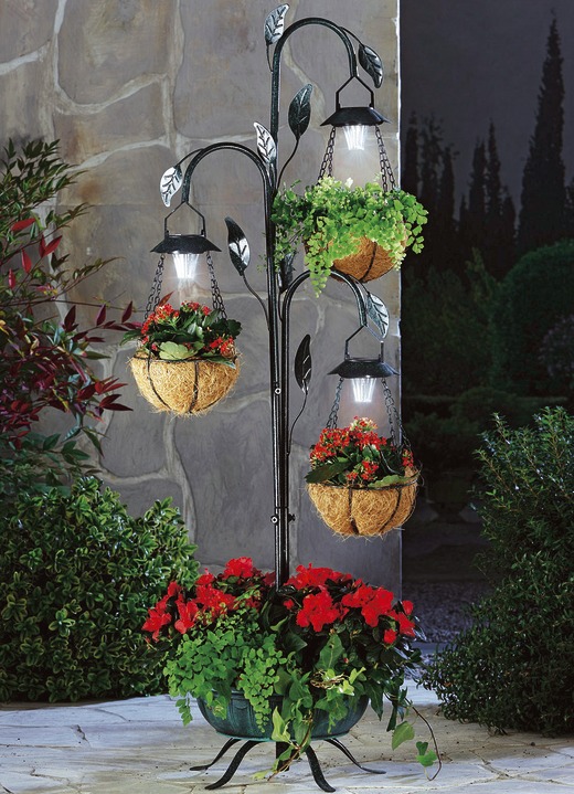 Blumentöpfe & Pflanzgefäße - Pflanzständer mit Beleuchtung, in Farbe SCHWARZ/GRÜN