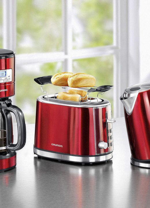 Grundig - Grundig Frühstücksserie aus hochwertig lackiertem Edelstahl, in Farbe ROT, in Ausführung Toaster Ansicht 1