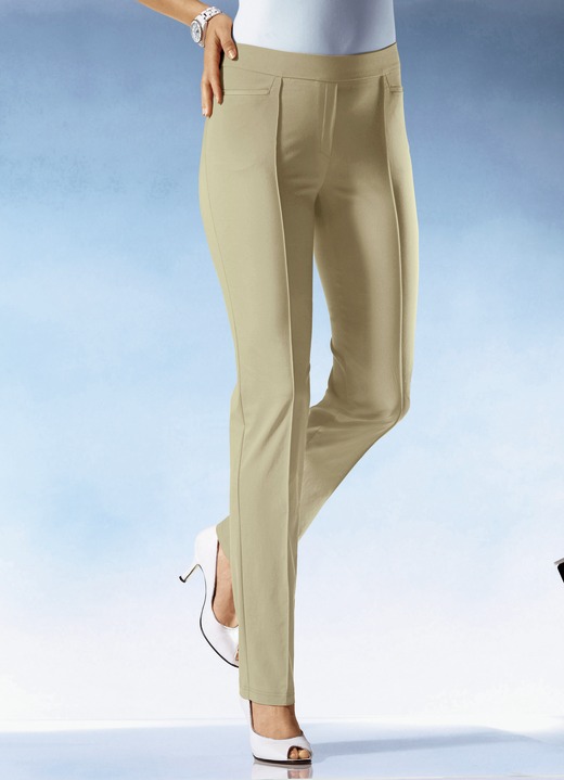 Hosen - Hose mit schmaler Fußweite in 15 Farben, in Größe 018 bis 096, in Farbe BEIGE Ansicht 1