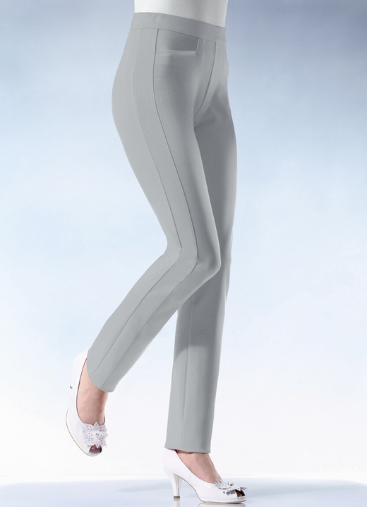 Hosen - Hose aus softem Romanit-Jersey, in Größe 018 bis 235, in Farbe MITTELGRAU Ansicht 1