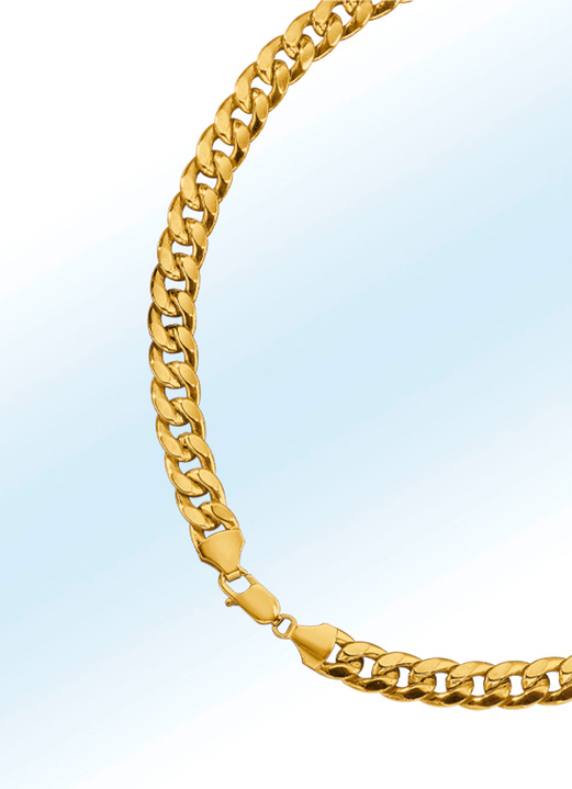 Halsketten - Hochwertige Panzerketten-Garnitur aus Gold, in Farbe , in Ausführung Armband, 19 cm Ansicht 1